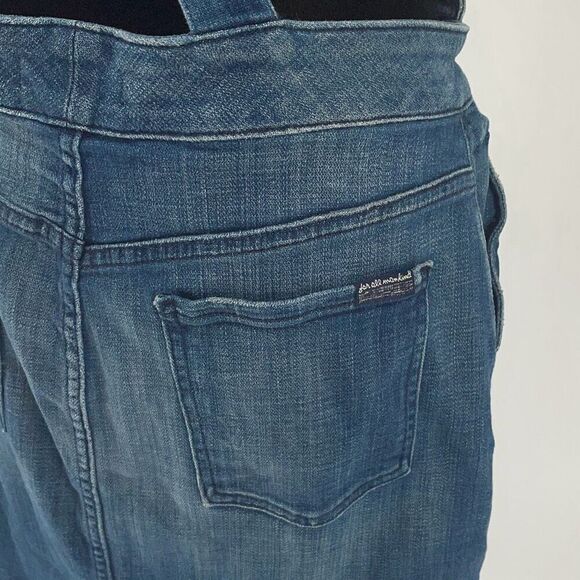 7 FOR ALL MANKIND BLUE FASHION OVERALL STRETCH DRESS MEDIUM‎ BROKEN Size 29 NWT - Picture 8 of 12